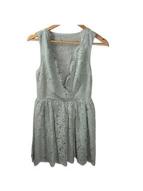Tobi Womens S Sage Green Fit Flare Mini Dress Lace Boho Romantic Party